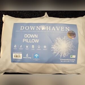 Down Haven Premium Down Pillow - Standard Queen, RDS Certified NWT